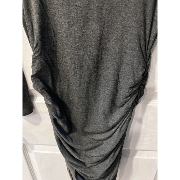 Yakira Bella Bodycon Dress Womens Sz S Ruched Sides Grey Made USA Y2K Club New - Picture 5 of 9